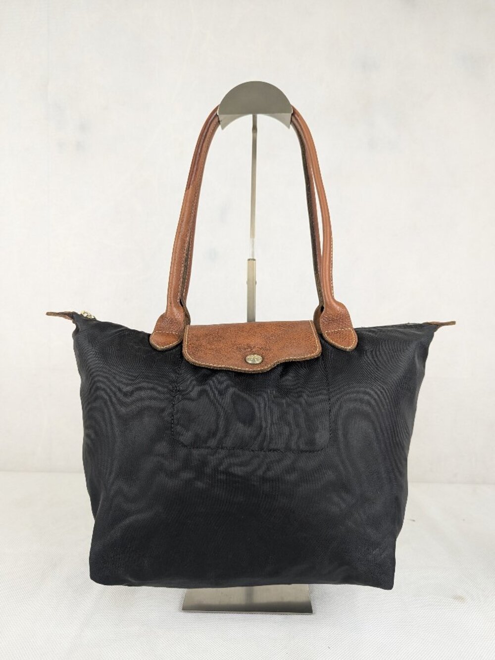 Longchamp Le Pliage Black Nylon Tote Bag Pre Owned Designer Handbag Travel